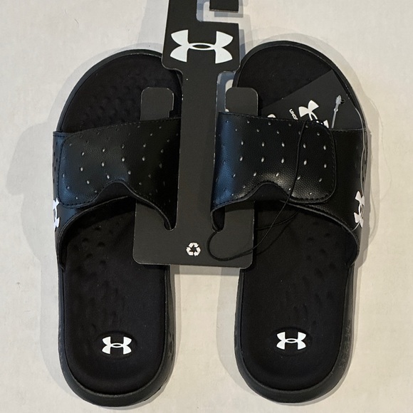 NEW Under Armour Black Unisex Ignite 7 SL Casual Flip Flop Slides Sandal - Picture 1 of 5